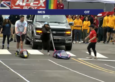 The start line of the CMU buggy race.